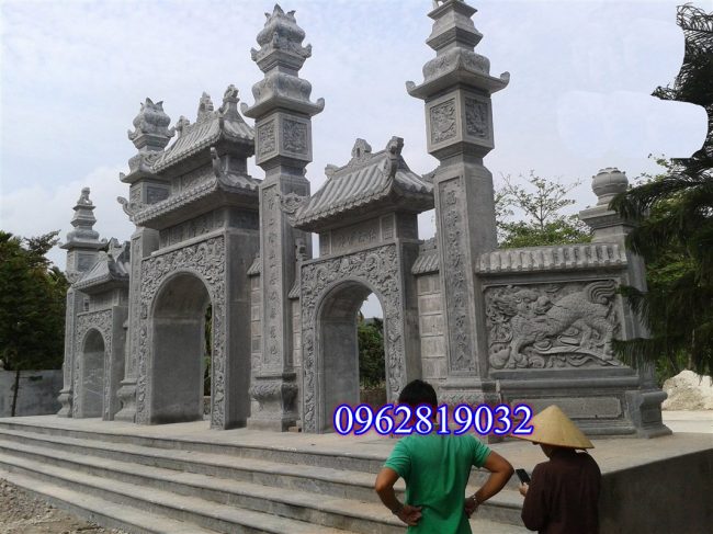 Cổng tam quan chùa, Cổng tam quan chùa bằng đá xanh, Cổng tam quan đình chùa, mẫu cổng tam quan chùa;