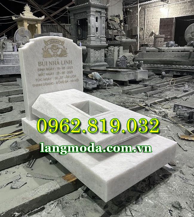 Mẫu mộ đẹp đá trắng đơn giản sang trọng nhất hiện nay - Mộ đẹp bằng đá trắng 