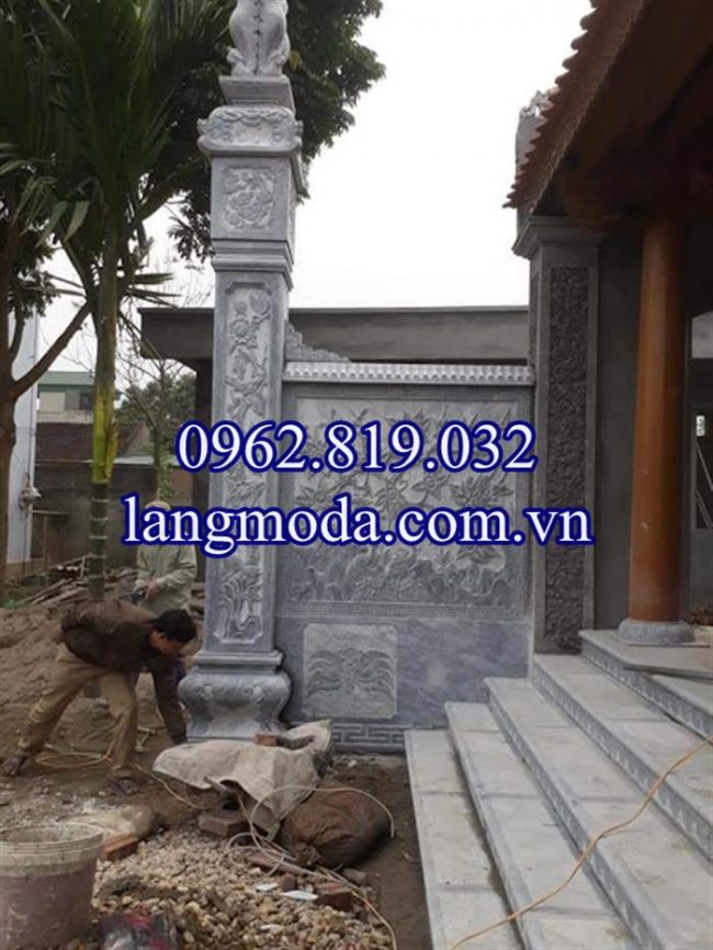 Cột đá vuông nhà thờ họ đẹp giá rẻ nhất cả nước