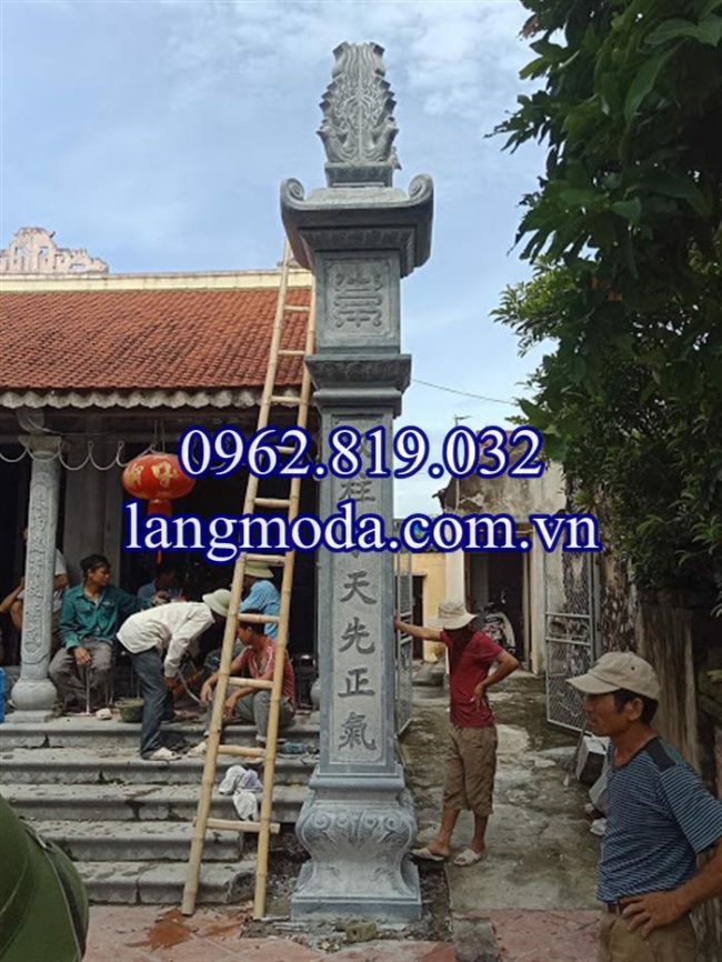 Mẫu cột đá đồng trụ nhà thờ họ từ đường đẹp