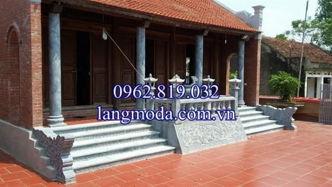 Mẫu cột đồng trụ đá tròn nhà thờ họ từ đường đẹp 001