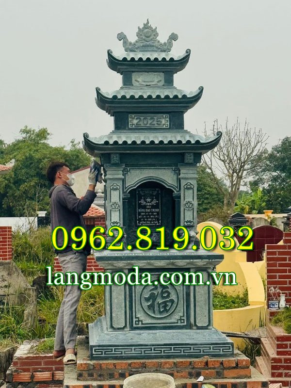 Mẫu mộ đá ba mái đẹp cho khu lăng mộ gia đình