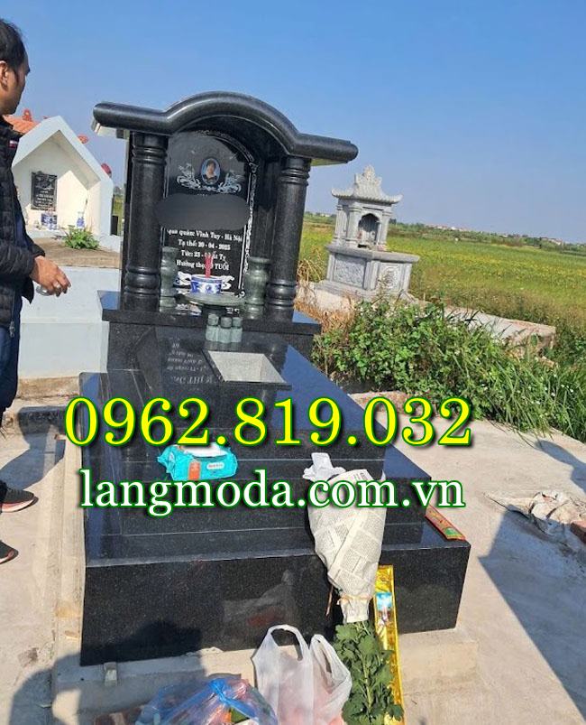 Mẫu mộ đá một mái hiện đại 