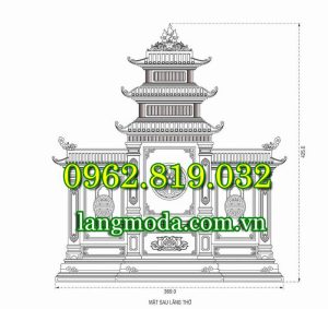 Kích thước lăng thờ cánh phổ biến - Kích thước long đình đá có cánh