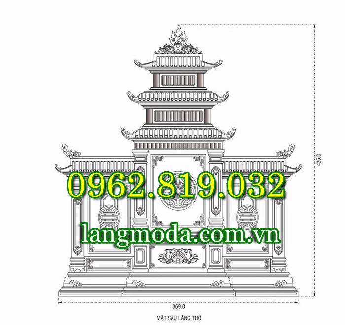 Kích thước lăng thờ cánh phổ biến - Kích thước long đình đá có cánh
