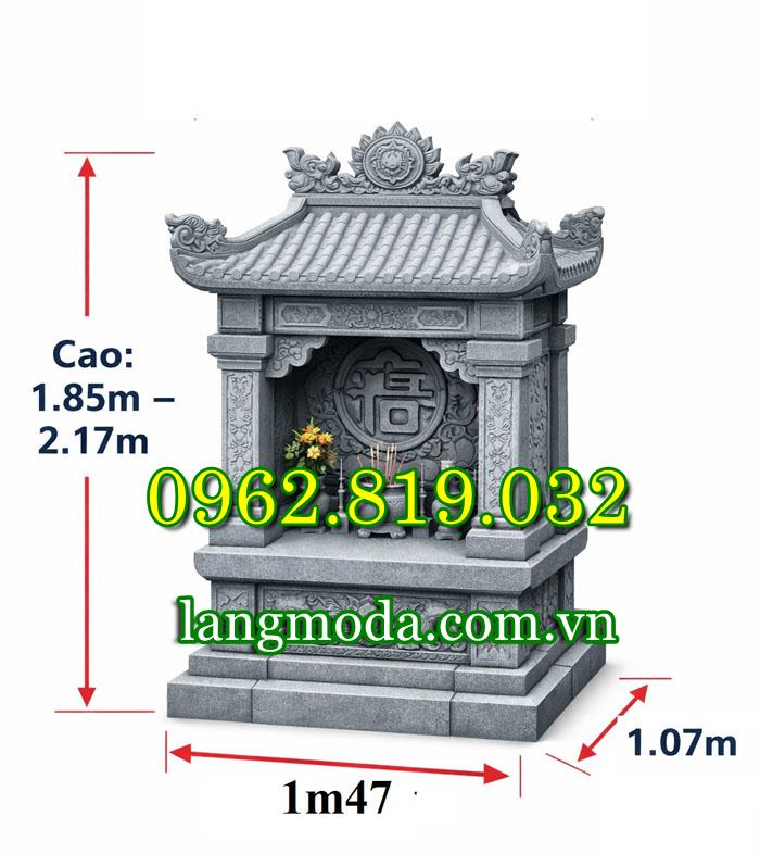 Kích thước lăng thờ đơn - kích thước long đình đơn