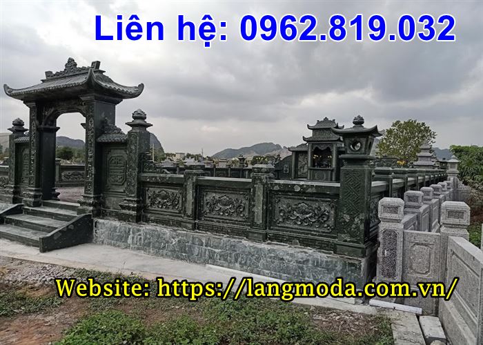 Mẫu lăng mộ đá xanh rêu đẹp cao cấp 29