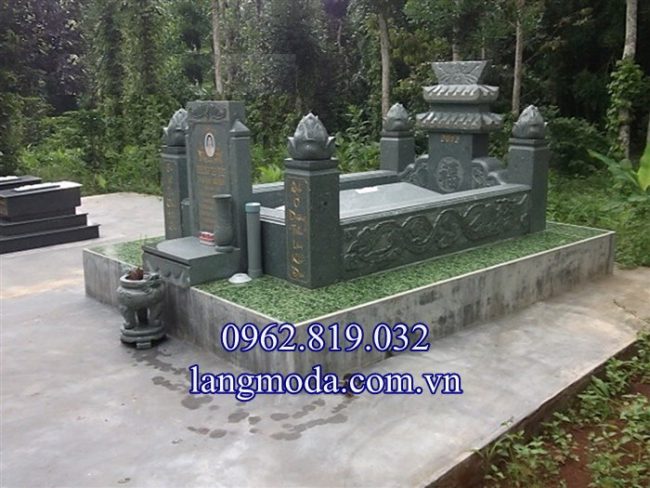 Mẫu mộ đá xanh rêu đẹp đơn giản giá rẻ nhất