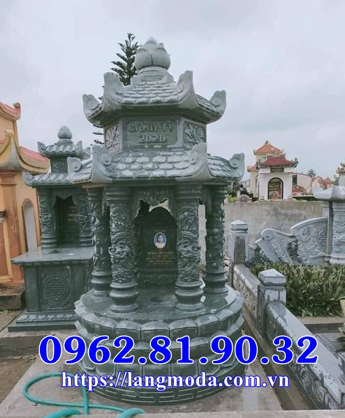 Mộ tròn đá xanh rêu, mẫu mộ xanh rêu hình tròn đẹp