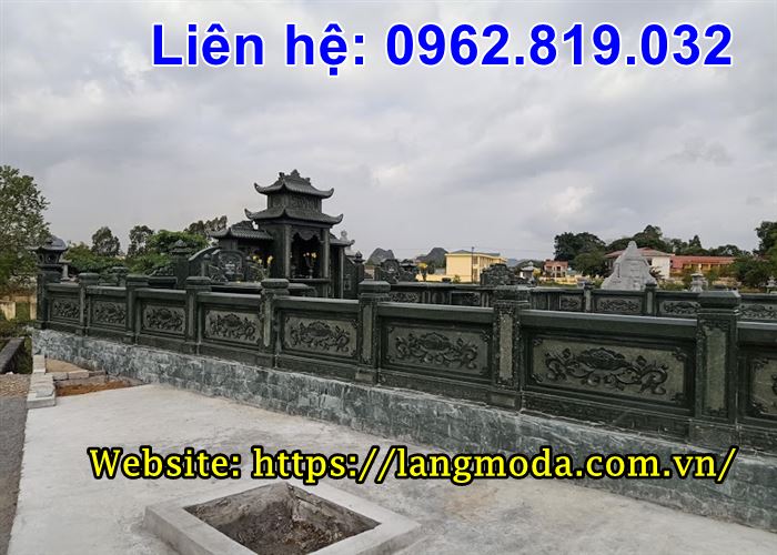 Xây lăng mộ đẹp bằng đá xanh rêu 30