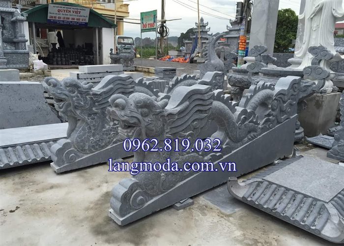 Mẫu lan can rồng đá bậc thềm tam cấp nhà thờ họ đình chùa 02