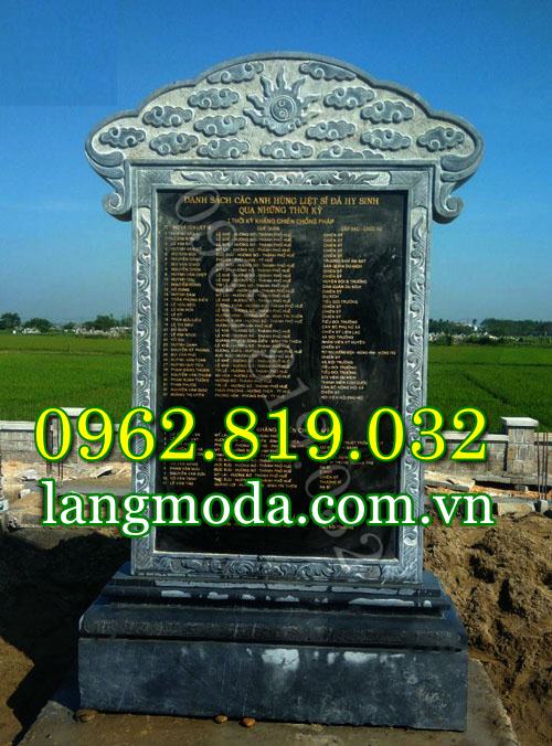 Mẫu bia đá liệt sỹ thiết kế đơn giản