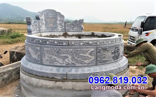 Kích thước mẫu mộ tròn bằng đá đẹp chuẩn phong thủy