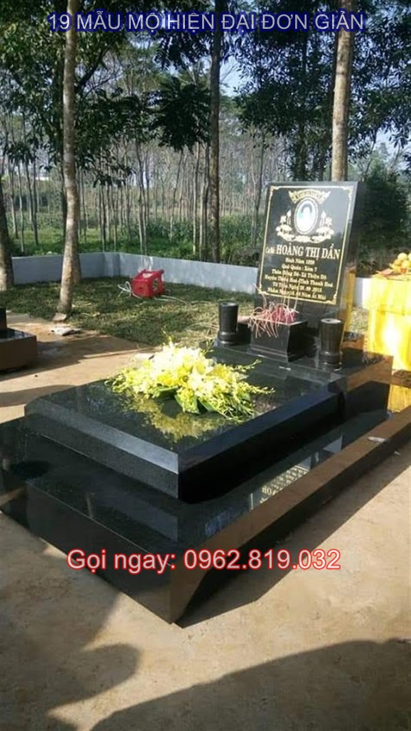 19 Mẫu lăng mộ hiện đại đơn giản giá rẻ bền đẹp làm bằng đá Thanh Hóa, Nghệ An, Granite chế tác tại Ninh Vân