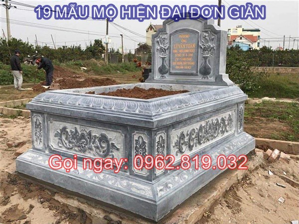 19 Mẫu lăng mộ hiện đại đơn giản giá rẻ bền đẹp làm bằng đá Thanh Hóa, Nghệ An, Granite chế tác tại Ninh Vân