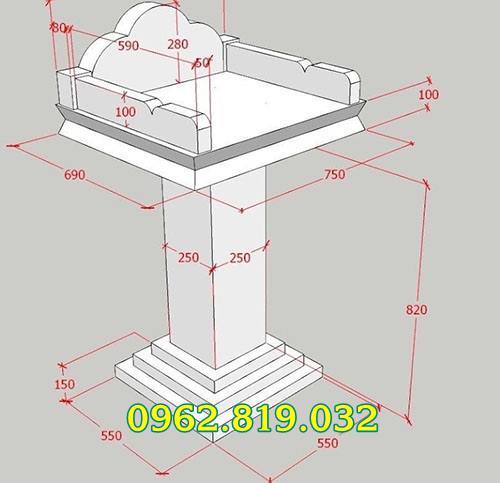 Kích thước xây miếu thờ thần linh không mái