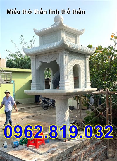 Mẫu miếu thờ thần linh đẹp bằng đá trắng tự nhiên 32