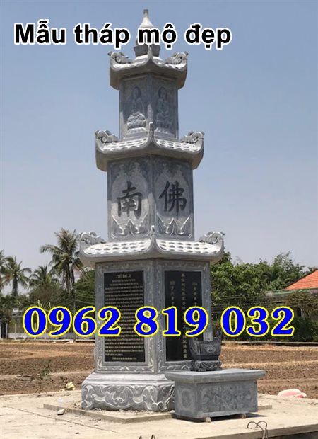 Mẫu tháp mộ đẹp để hài cốt bằng đá Hậu Giang