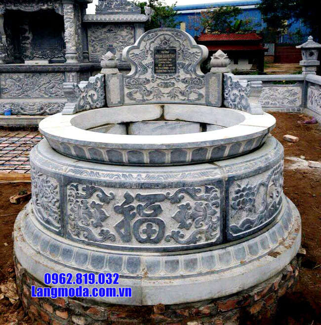 mẫu mộ tròn bằng đá xanh đẹp