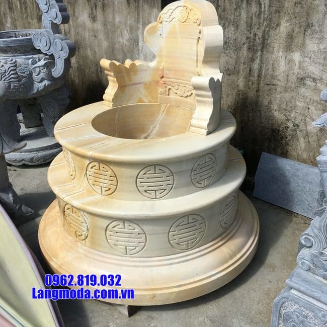 mẫu mộ tròn đẹp bằng đá vàng