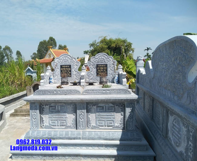 mộ đôi bằng đá xanh thanh hóa đẹp