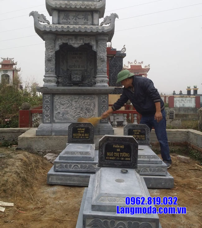 mộ tam cấp bằng đá xanh thanh hóa