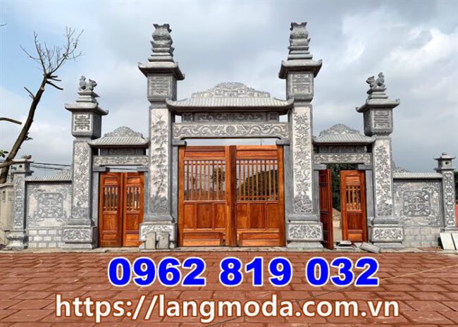 Cổng đá đẹp Quảng Ninh - Mẫu cổng nhà thờ họ đình làng tại Quảng Ninh