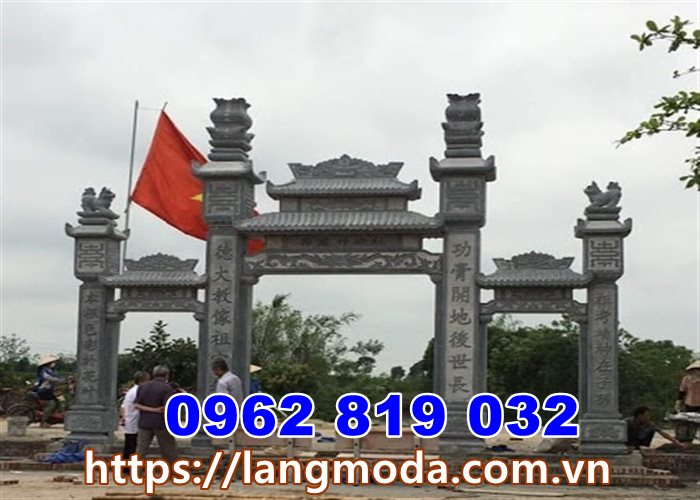 Xây cổng từ đường nhà thờ họ đẹp tại Hưng Yên - Mẫu cổng đá đẹp tại Hưng Yên