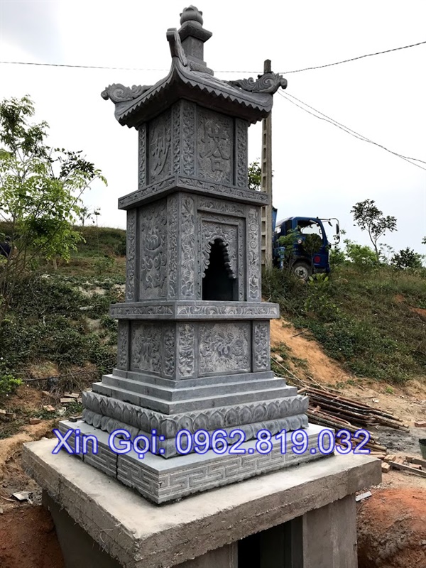 mộ tháp bằng đá để thờ hũ tro cốt tại Quy Nhơn đẹp