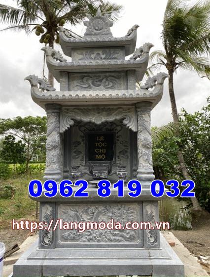 Mẫu mộ đôi bằng đá đẹp thiết kế kiểu có mái che tại Đồng Nai