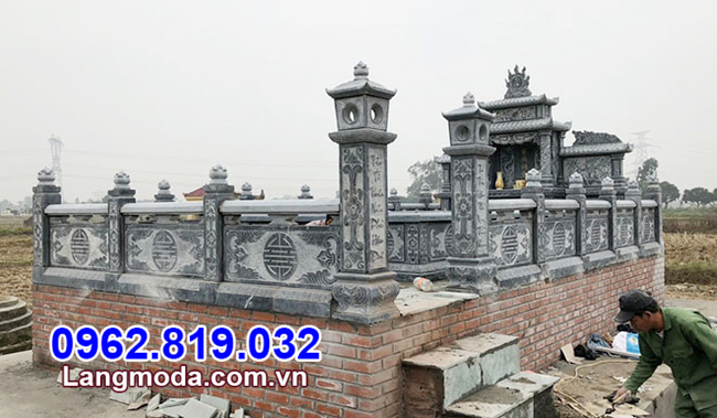 mẫu hàng rào đá nhà mồ lắp tại Tiền Giang