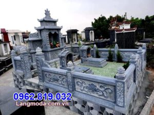 mẫu lan can tường rào bằng đá cho khu nhà mồ tại Phú Yên