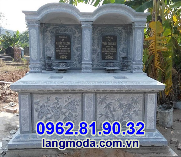 Mẫu mộ đá đôi đơn giản tại Bình Định