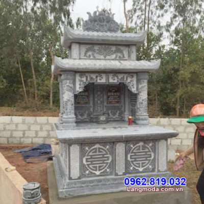 mẫu mộ đôi song thân bằng đá đẹp tại Khánh Hòa
