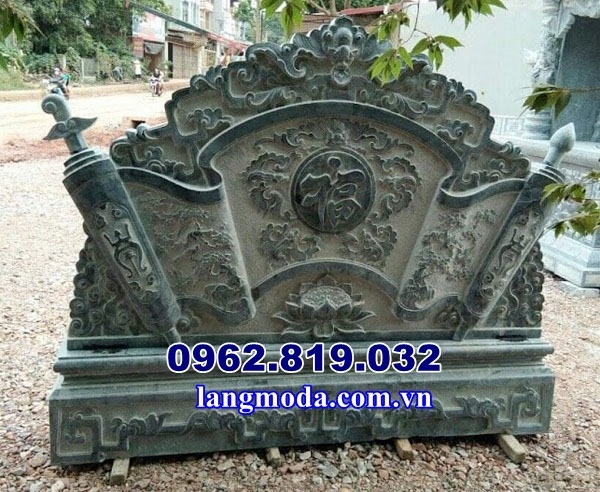 Cuốn thư đá xanh rêu, Mẫu bình phong đá xanh rêu