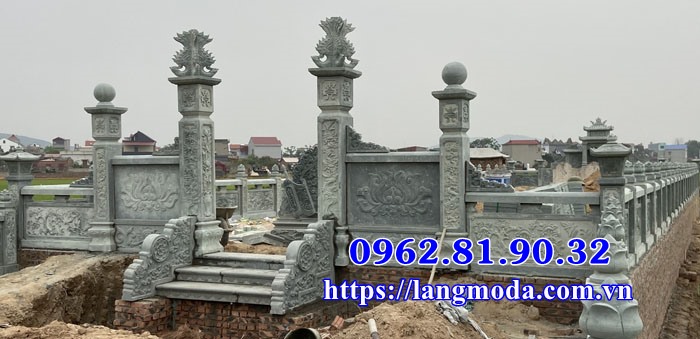 Xây Mẫu lăng mộ đá xanh đẹp tại Bắc Giang