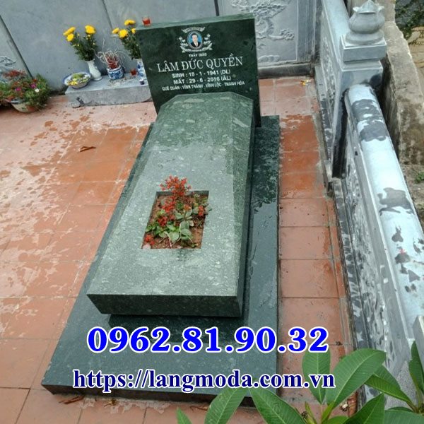 Mẫu mộ đá xanh rêu đẹp bán tại Quảng Ninh