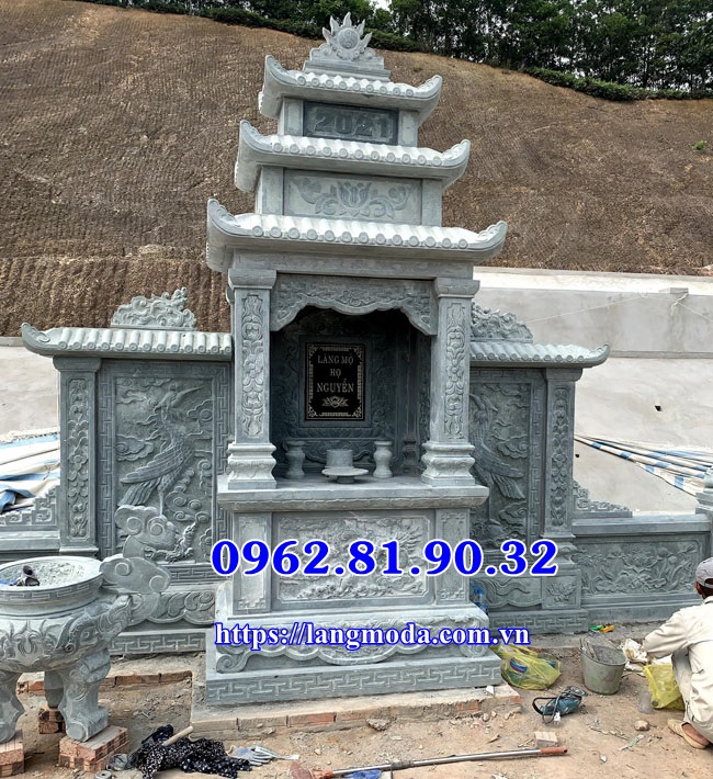 Mẫu lăng thờ đẹp bằng đá xanh tại Quảng Ninh
