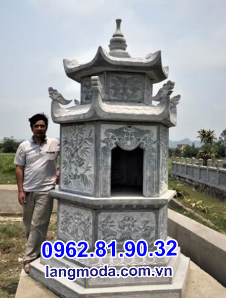 Mộ tháp đá lục giác được Đá Mỹ Nghệ Bảo Châu thi công hoàn thiện tại Ninh Bình