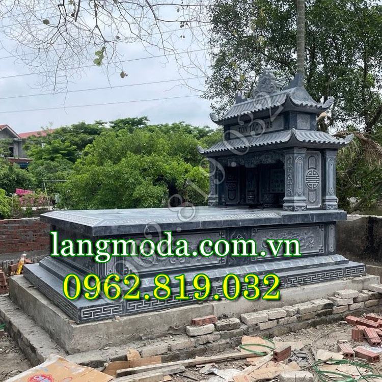 Mộ đá đơn có mái che đẹp sử dụng nhiều