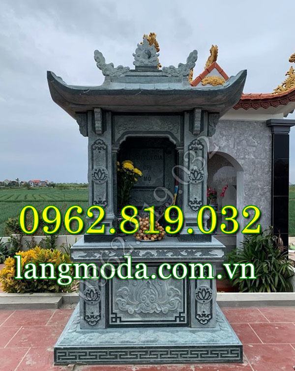 Mộ đơn đá xanh rêu nguyên khối