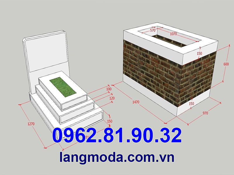 Bản thiết kế mộ đá trắng tại Bắc Giang