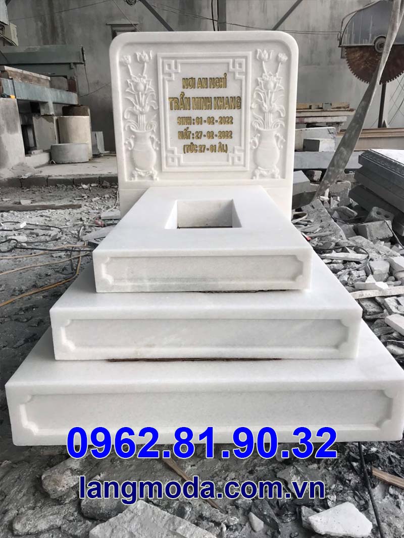 Chế tác mộ đá trắng cho công trình tại Bắc Giang