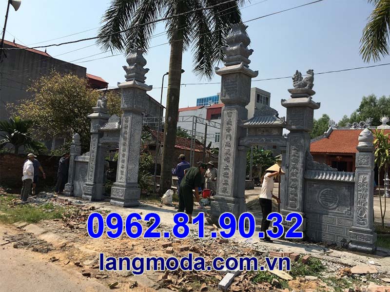 Lắp đặt cổng đá tại Bắc Giang