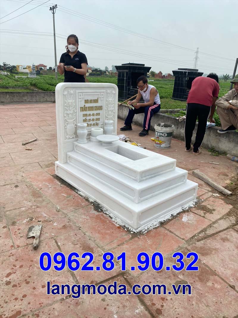 Lắp đặt mộ đá trắng tại Bắc Giang