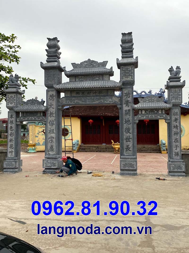 Lắp đặt cổng đá cổng nhà thờ họ tại Bắc Ninh