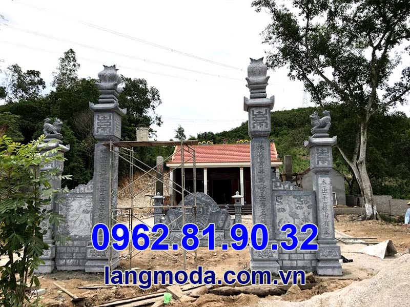 Thi công lắp đặt cổng đá tại Quỳnh Lưu - Nghệ An