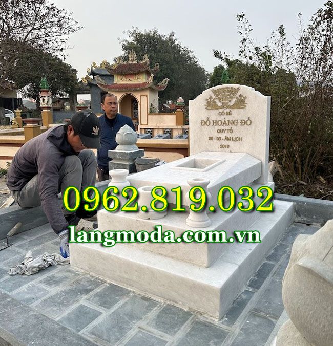 Các mẫu mộ xây đẹp đơn giản đá trắng