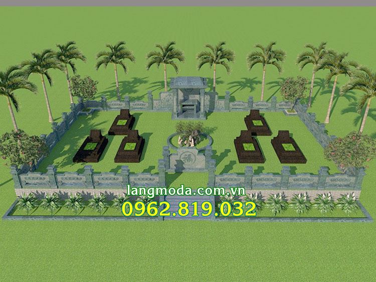 Sơ đồ bố trí mộ trong nghĩa trang gia đình
