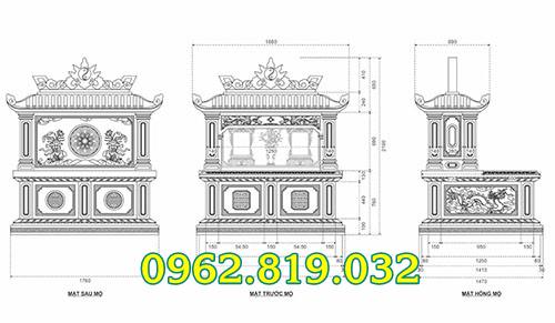 Kích thước xây mộ đôi đẹp để tro cốt - Kích thước xây mộ đôi thờ cốt